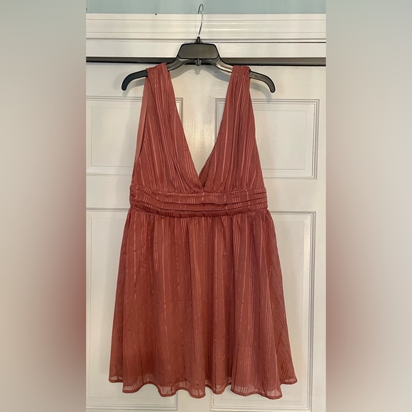 Romantic at Heart Rose Pink Striped Skater Mini Dress - Picture 7 of 8